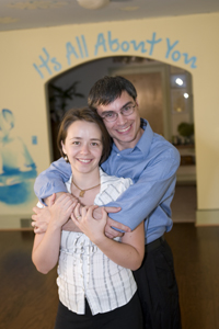 Jim and Tatsiana O'Neill in their Studio